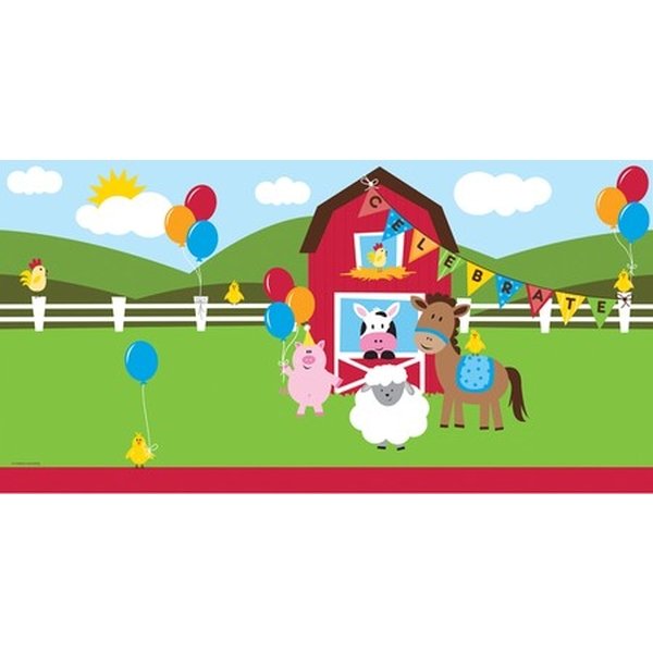 Farmhouse Fun Tablecover Border Print 137cm x 274cm