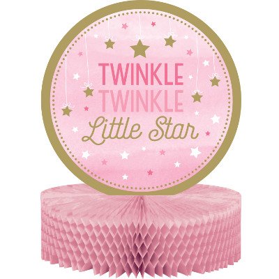 One Little Star Girl Centrepiece Honeycomb Twinkle Twinkle Little Star 30cm x 22cm