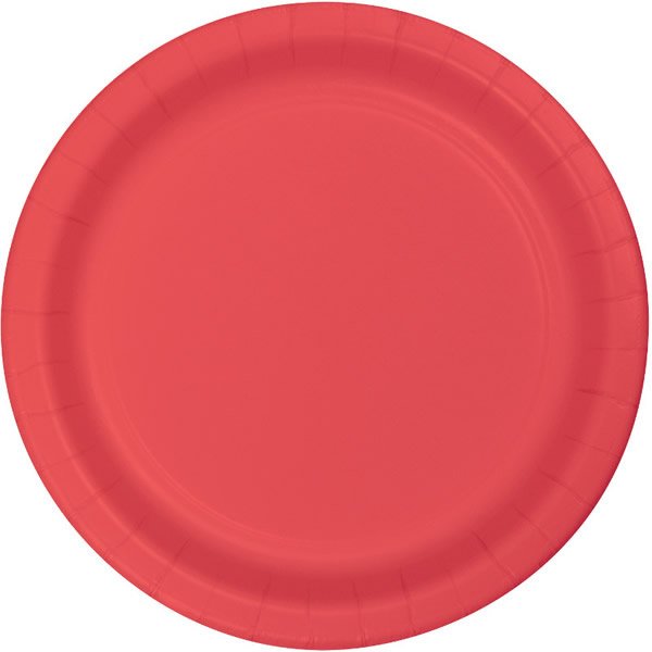 Coral Dinner Plates Paper 23cm