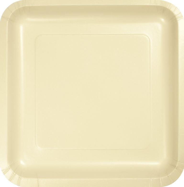Ivory Square Dinner Plates Paper 23cm