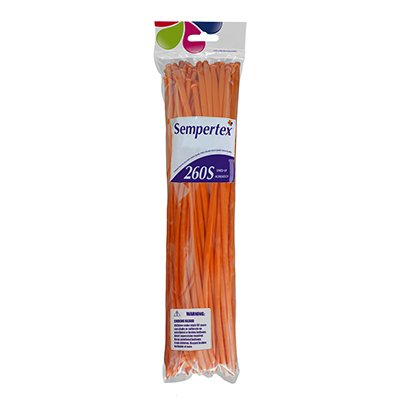 Sempertex 260T Fashion Orange Modelling Latex Balloons 061, 50PK