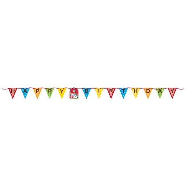Farmhouse Fun Happy Birthday Ribbon Banner 14cm x 2.28m