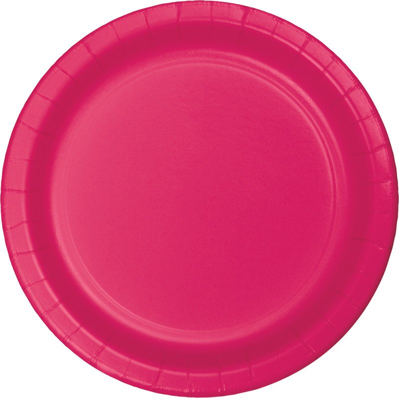 Hot Magenta Dinner Plates Paper 23cm