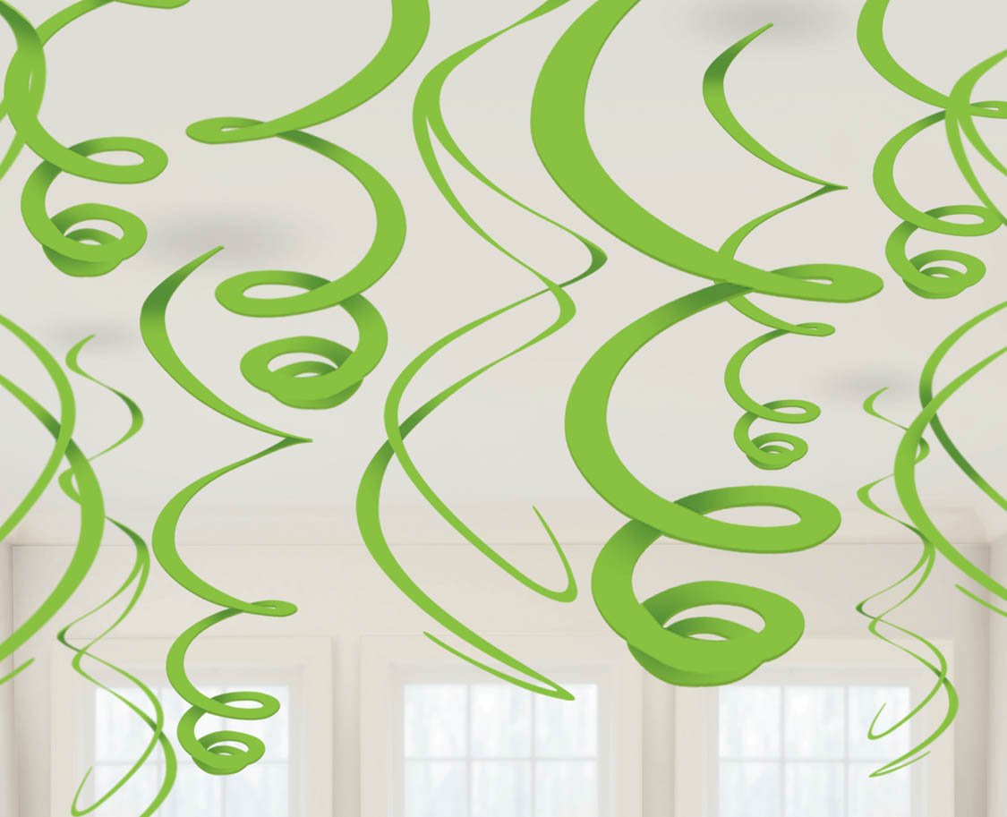 Plastic Swirl Decorations - Kiwi