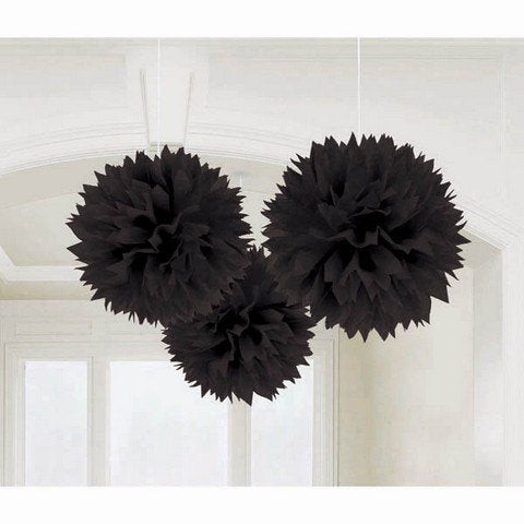Fluffy Tissue Decorations - Black