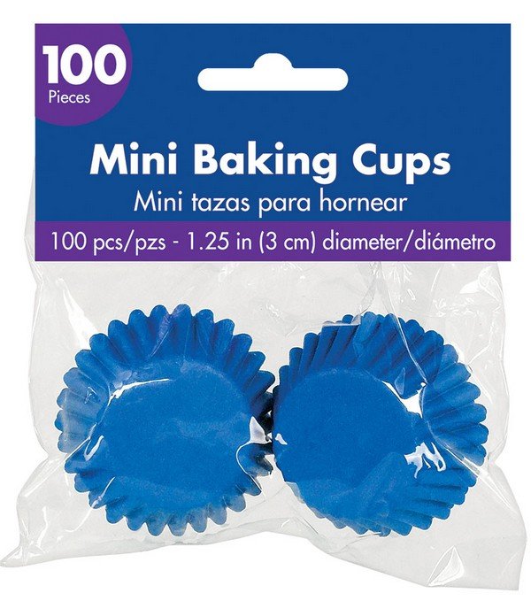 Mini Cupcake Cases Bright Royal Blue