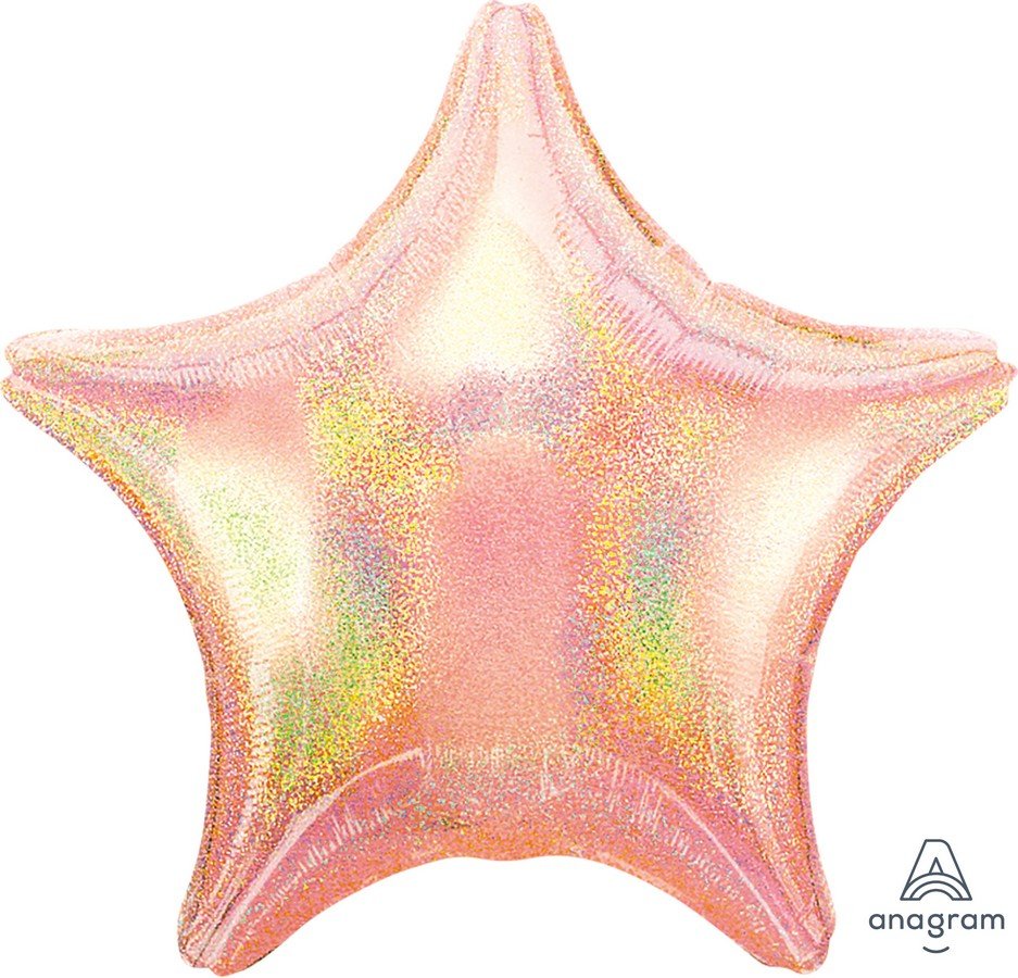 45cm Standard Holographic Star Pastel Pink Dazzler