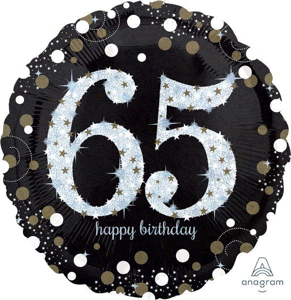 45cm Standard Holographic Sparkling Birthday 65