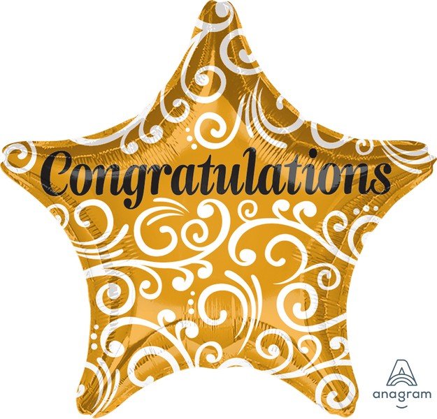 45cm Standard XL Congratulations Sophisticated Star