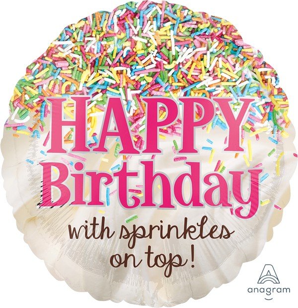 45cm Standard HX Happy Birthday with Sprinkles On Top