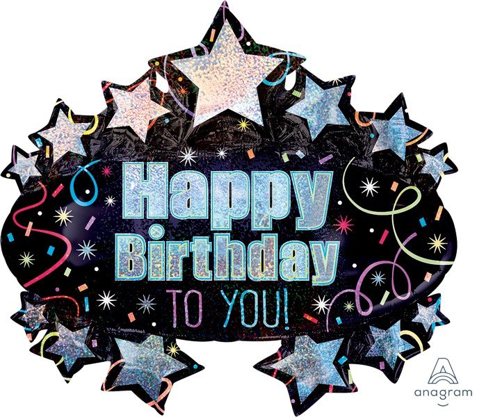 SuperShape Holographic Happy Birthday To You Brilliant Marquee