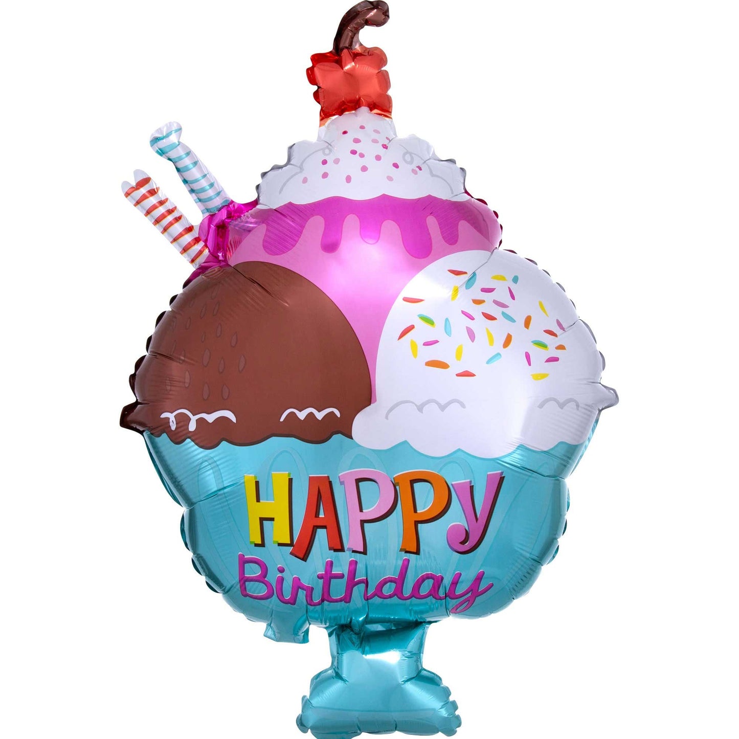 Junior Shape XL Ice Cream Sundae Happy Birthday