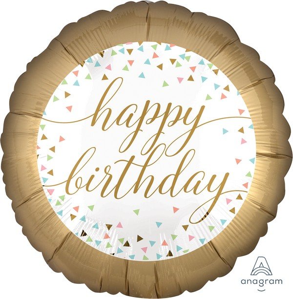 45cm Standard HX Happy Birthday Pastel Confetti