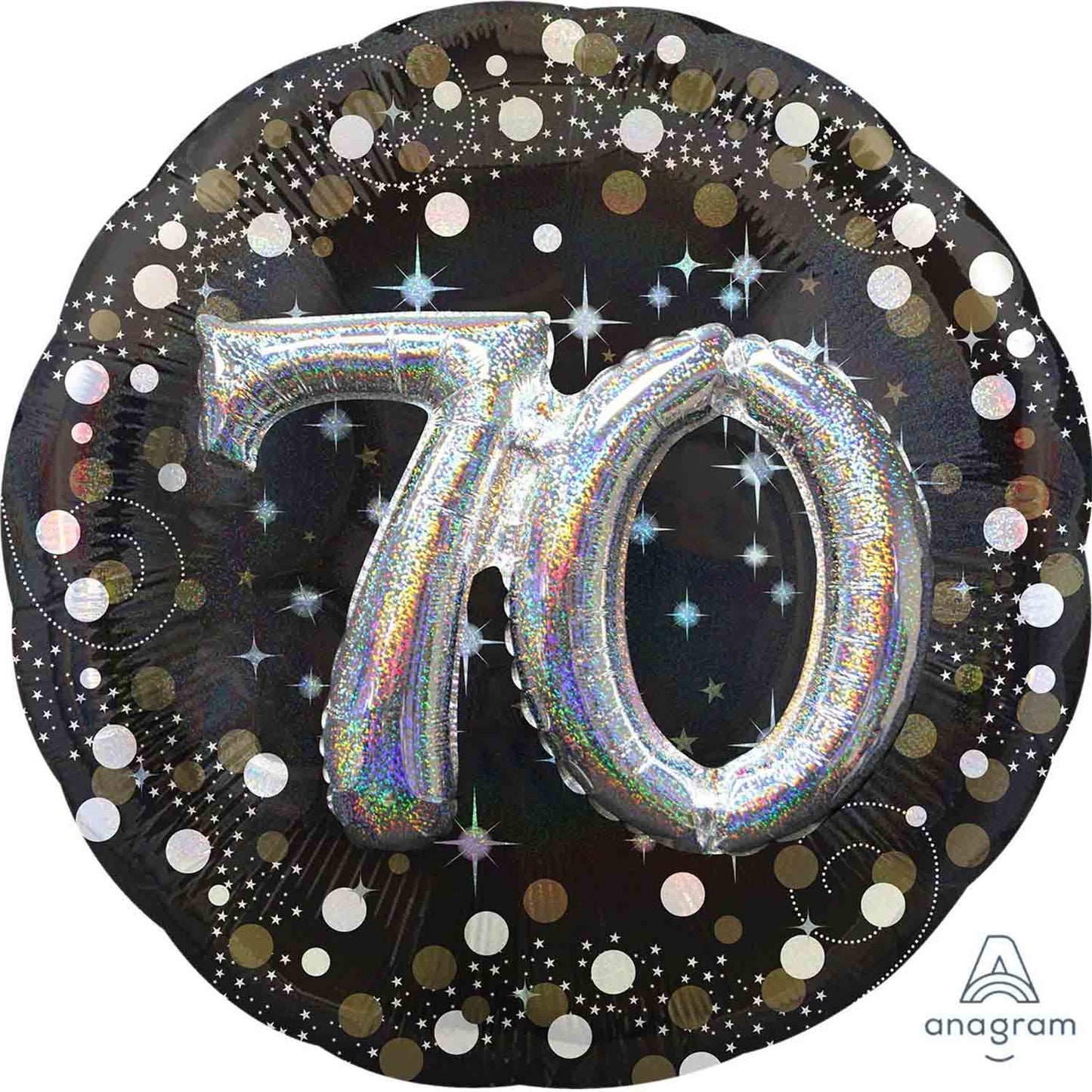 Multi-Balloon Holographic Sparkling Birthday 70