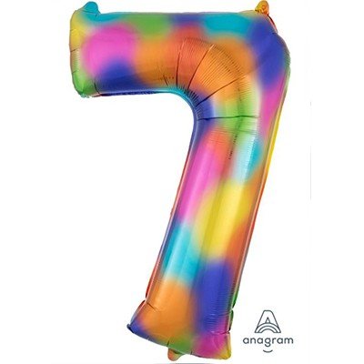 SuperShape Rainbow Splash Numeral 7.