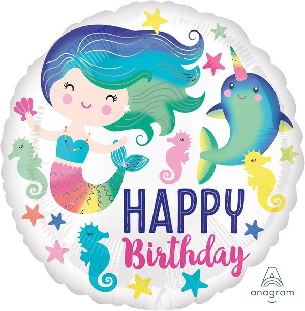 45cm Standard HX Colourful Ocean Fun Happy Birthday