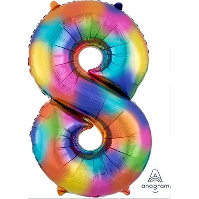 SuperShape Rainbow Splash Numeral 8.