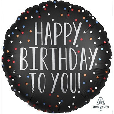 45cm Standard Satin XL Happy Birthday to You Satin Dots