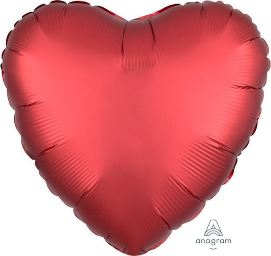 45cm Standard HX Satin Luxe Sangria Heart