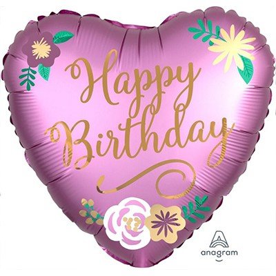 45cm Standard Satin XL Happy Birthday Satin Flowers