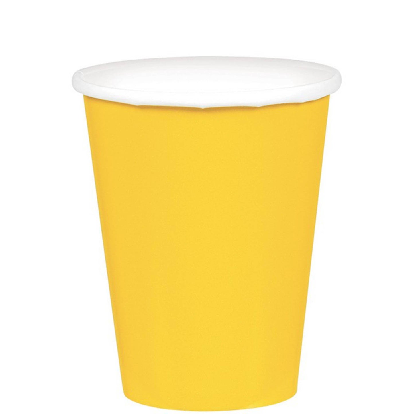 266ml Cups Paper - Yellow Sunshine (Pack of 20)