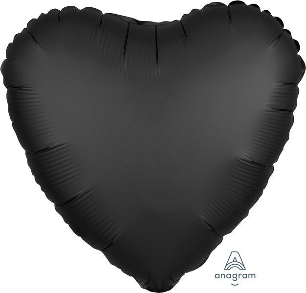 45cm Standard HX Satin Luxe Onyx Heart