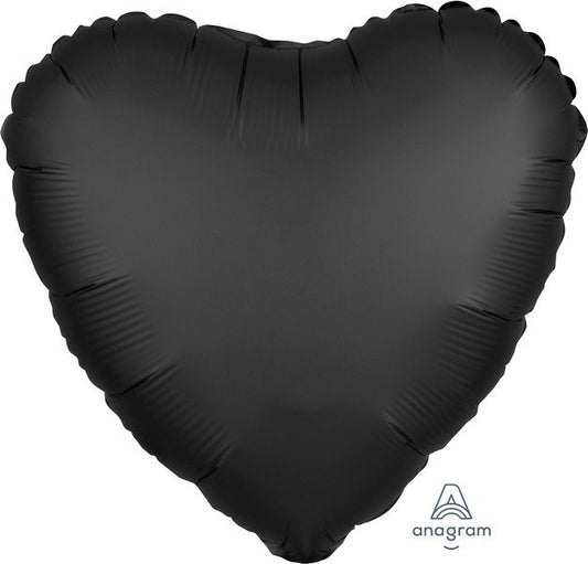 45cm Standard HX Satin Luxe Onyx Heart
