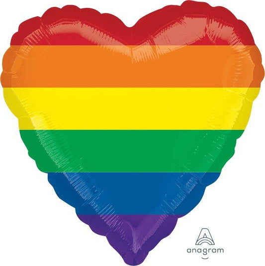 45cm Standard HX Rainbow Stripes Fun Heart