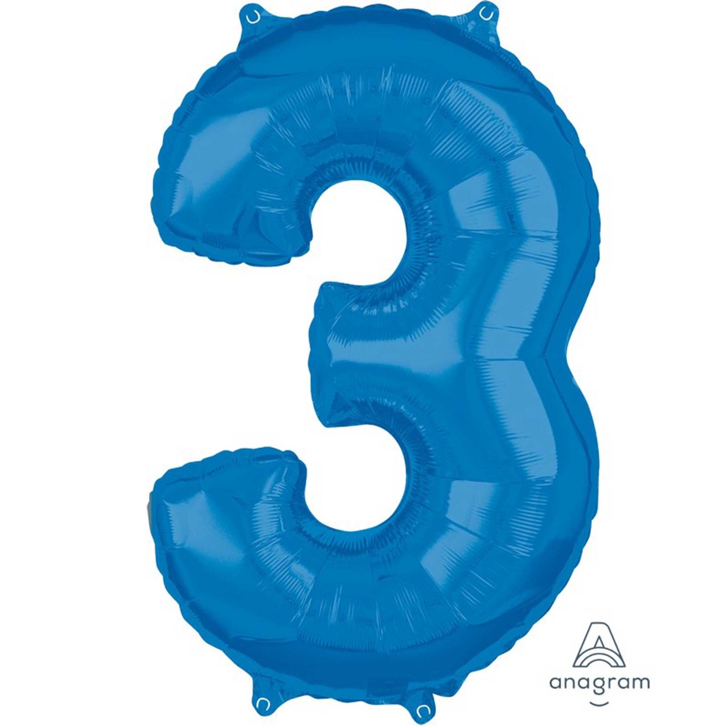 Mid-Size Shape Blue Numeral 3.