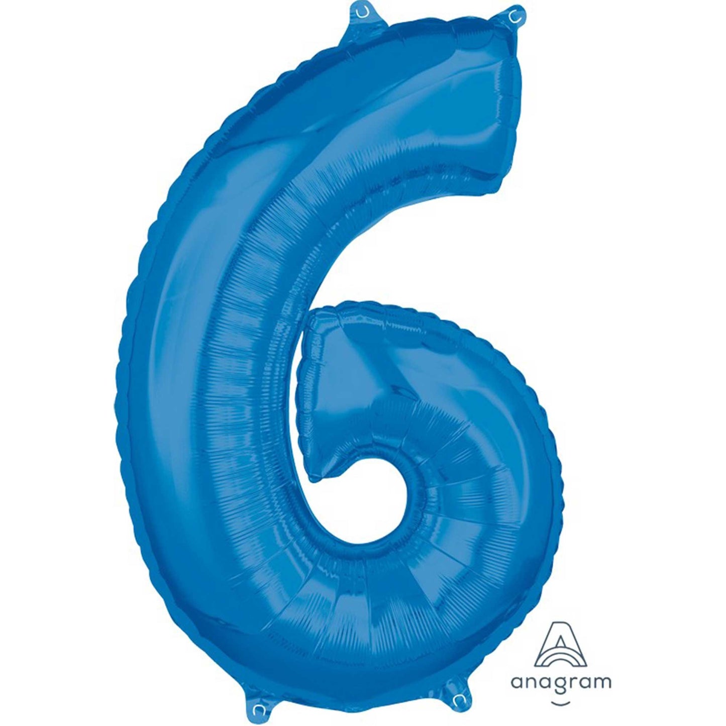 Mid-Size Shape Blue Numeral 6.