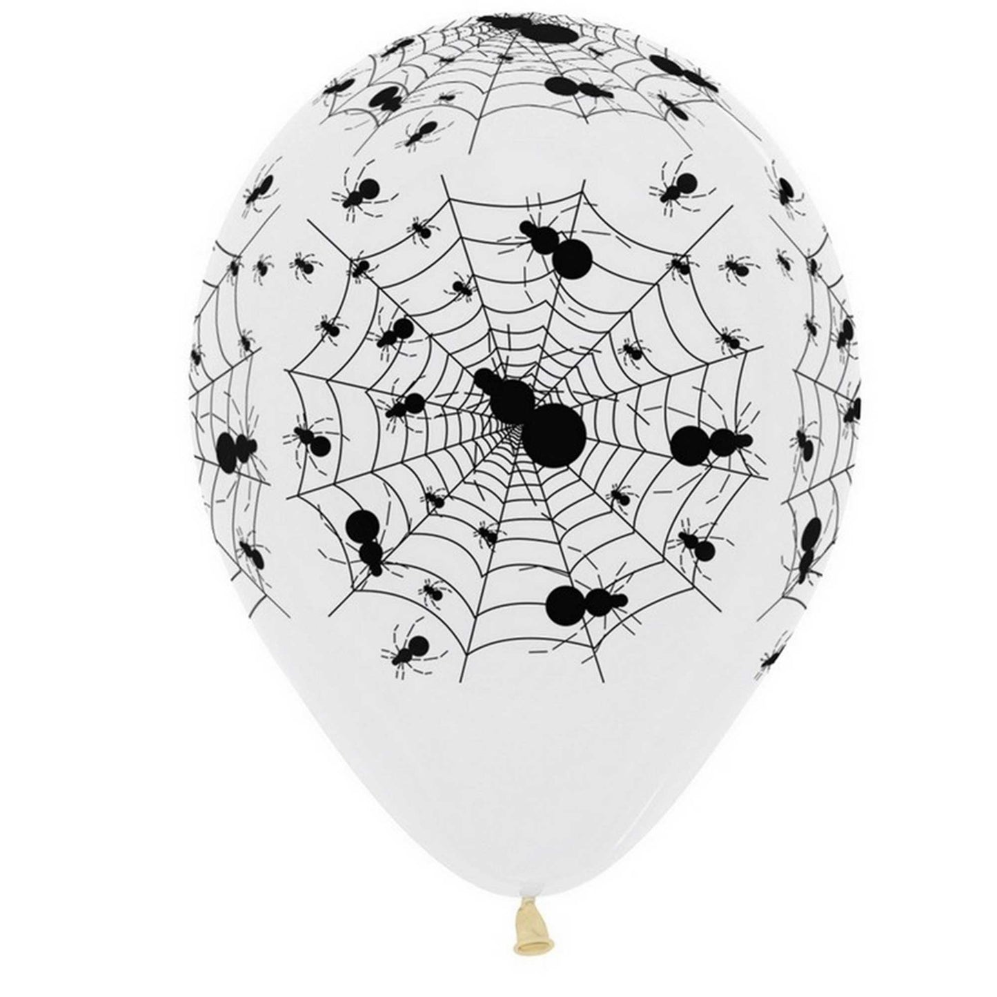 Sempertex 30cm Crystal Clear & Black Spiders Latex Balloons, 12PK