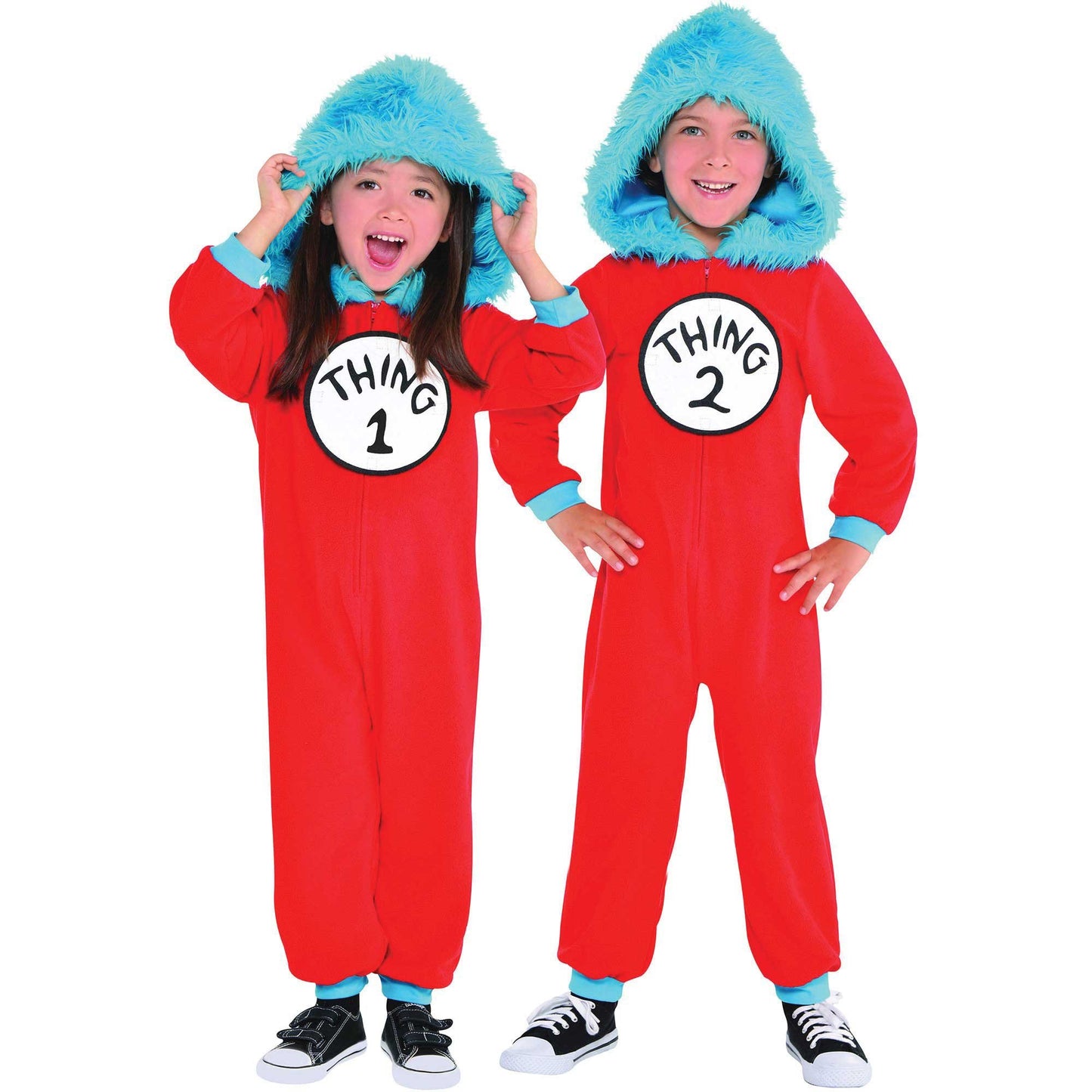 Thing 1 & 2 Jumpsuit Costume Set Child Size