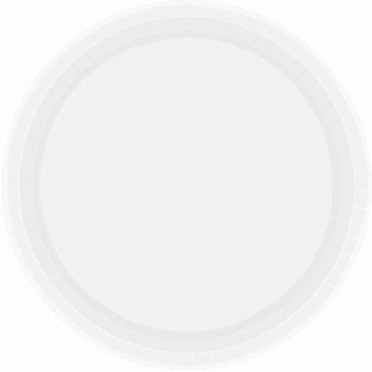 Paper Plates 23cm Round 20CT - Frosty White