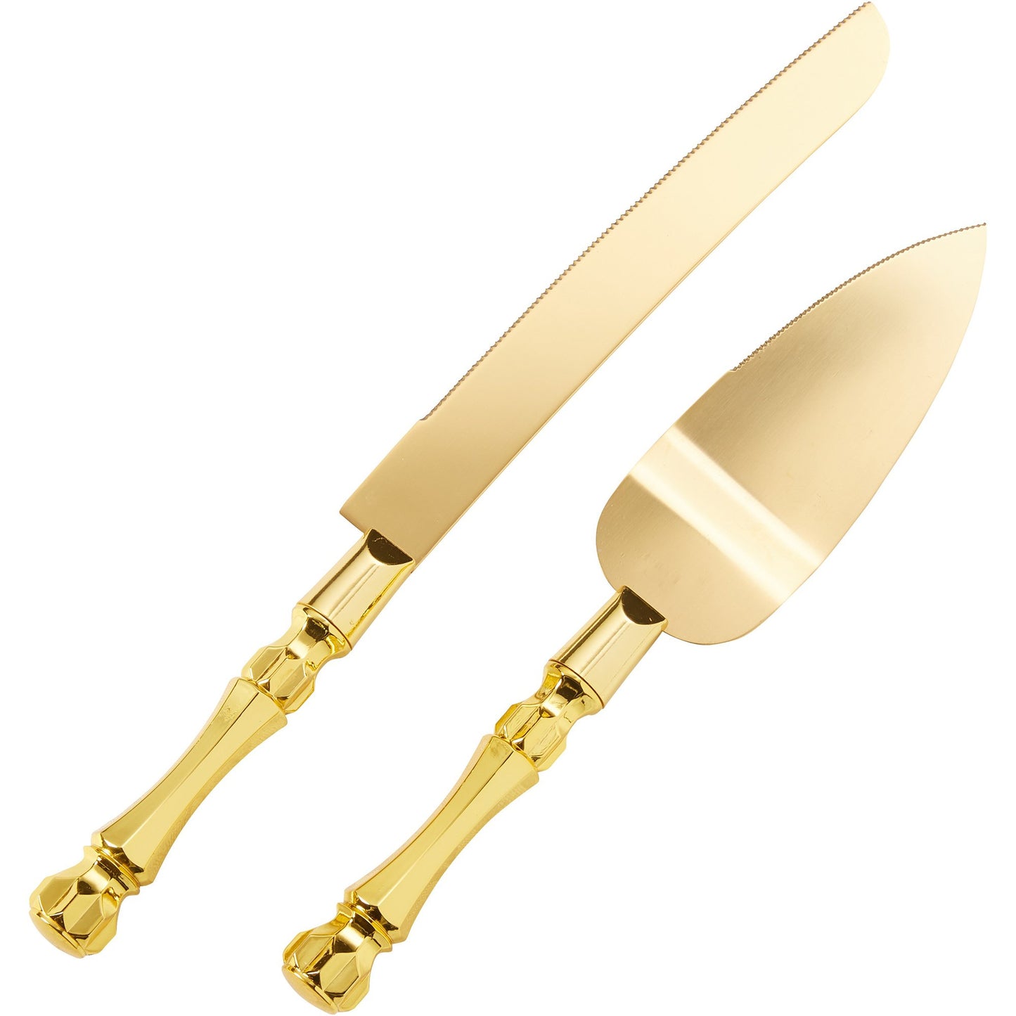Server Set Gold Electroplated 1 x 32cm Knife & 1 x 26cm Server