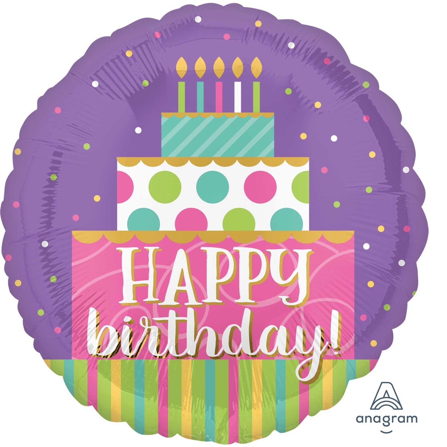 45cm Standard HX Happy Birthday Cake Swirls