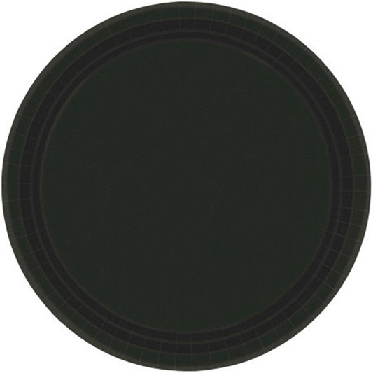Paper Plates 26cm Round 20CT - Jet Black