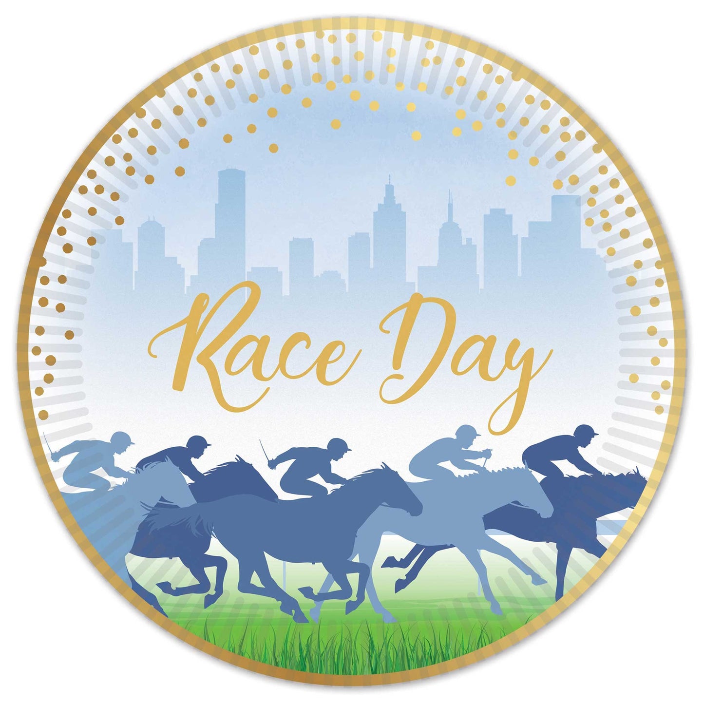 Race Day Hot Stamped 23cm Paper Plates