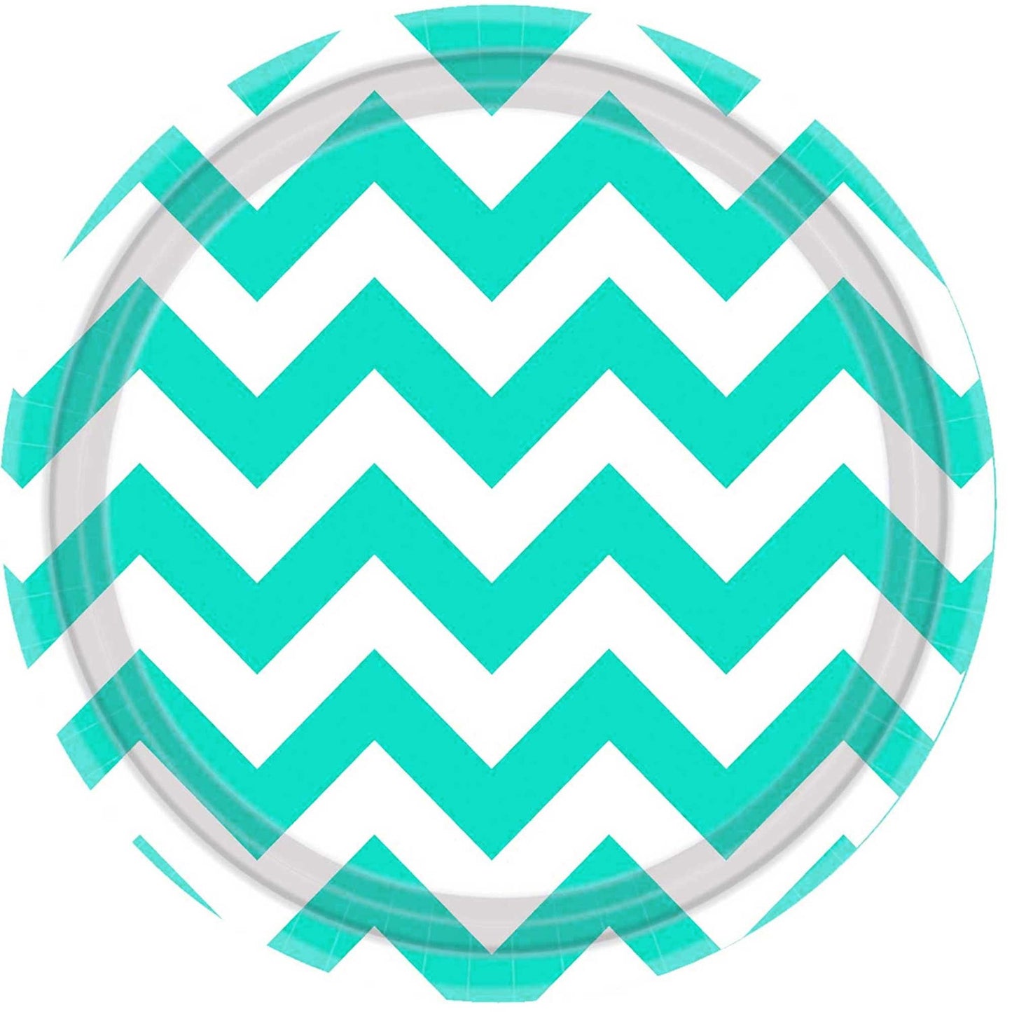 Chevron 7"/17cm Round Plates Robin's-egg Blue