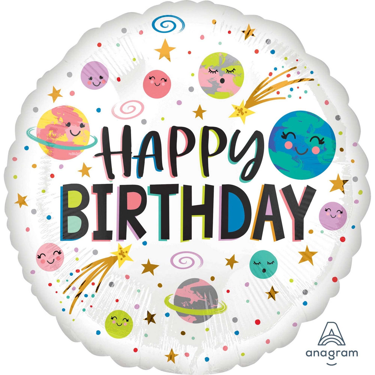 45cm Standard HX Happy Birthday Smiling Galaxy