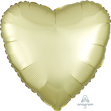 45cm Standard HX Satin Luxe Pastel Yellow Heart