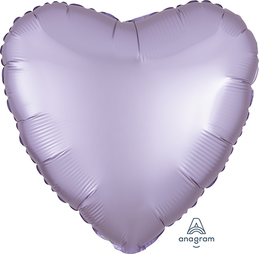 45cm Standard HX Satin Luxe Pastel Lilac Heart