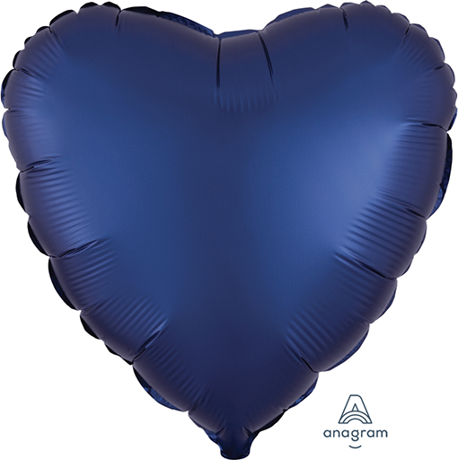 45cm Standard HX Satin Luxe Navy Heart