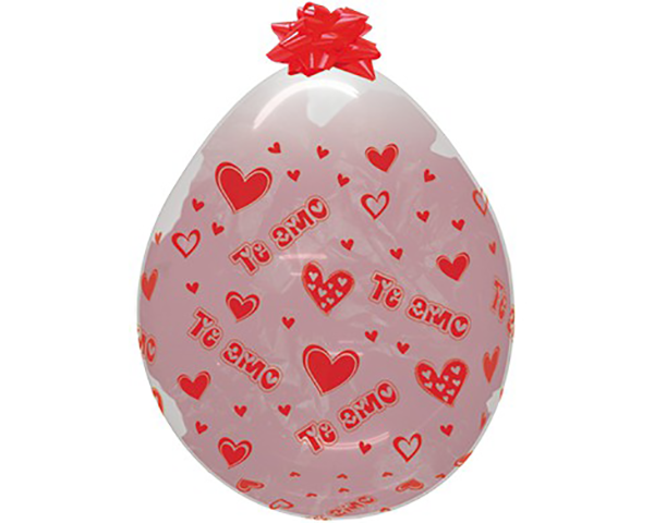 Sempertex 45cm Stuffing Crystal Clear Diamond I Love You Latex Balloons, 6PK