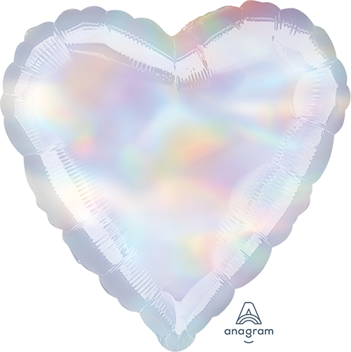 45cm Standard Heart Holographic Iridescent