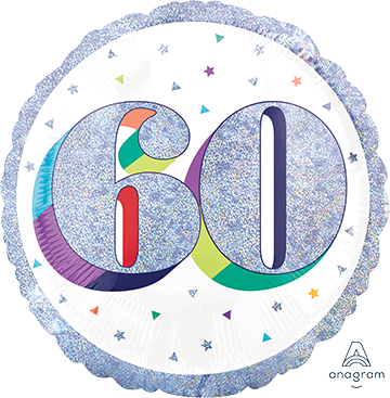 45cm Standard Holographic Here's to Your Birthday 60