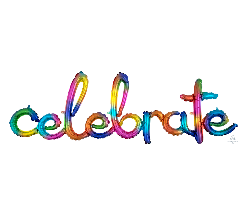 CI: Script Phrase celebrate Rainbow Splash