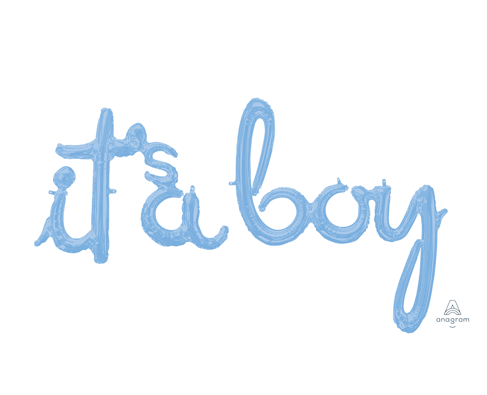 CI: Script Phrases it's a boy Pastel Blue