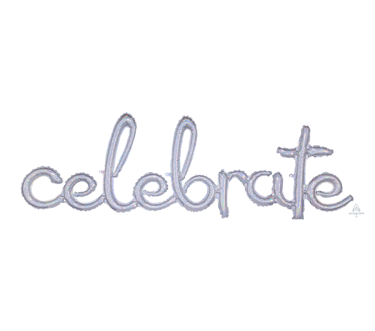 CI: Script Phrase celebrate Silver Holographic