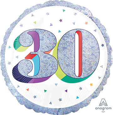 45cm Standard Holographic Here's to Your Birthday 30