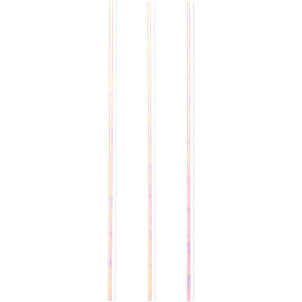 Iridescent Foil Paper Straws 19cm